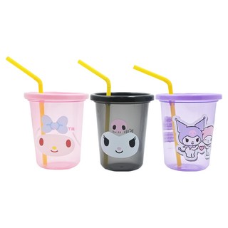 Skater 可疊放吸管杯 SIH3ST, 庫洛米與美樂蒂, 320ml, 3個