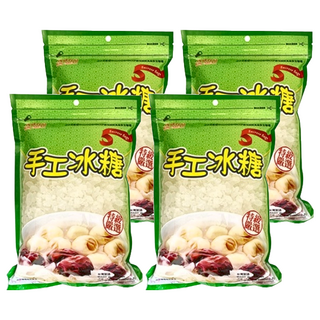 CHI-SHENG 耆盛食品 手工冰糖, 適用於調味、料理、泡咖啡、煮甜湯、煎藥, 夾鏈袋方便保存使用, 1kg, 4包