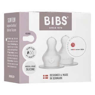 BIBS 標口奶瓶矽膠奶嘴 2個, 1盒, 0個月 低流速