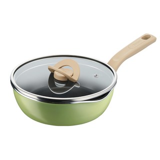 Tefal 特福 煮FUN系列 不沾深平鍋 IH 附鍋蓋 抹茶綠, 22cm, 1組