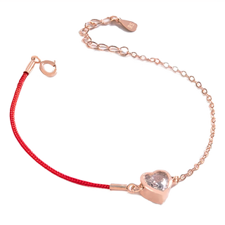 RADIANT STAR 璀璨之星 等待愛情愛心紅繩925純銀手鍊