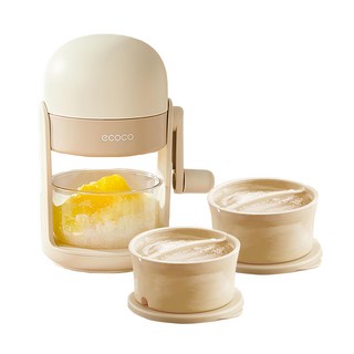 ecoco 意可可 刨冰機 高配, 象牙白, 1個, 刨冰機 + 雙色冰盒