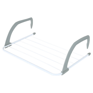 多功能可掛式折疊收納陽台窗邊曬衣褲架, 54.5 x 15 x 33cm, 灰色, 50 x 33 x 15cm