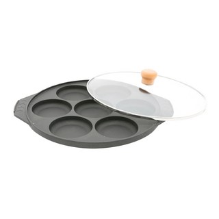 MT.CEDAR 杉山金屬 7格鬆餅烤盤附玻璃蓋 KS-2944, 鋁合金材質, 日本製造, 1個, 270mm