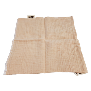 iMiTU 米圖 台灣製四層紗口水巾 24x24cm - 奶杏咖 5條, 1組