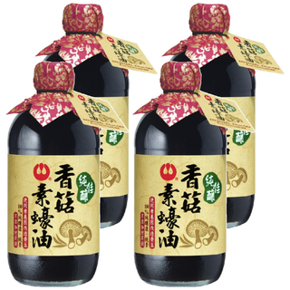 萬家香 純佳釀香菇素蠔油，100%純釀造，非基因改造黃豆, 510g, 4瓶