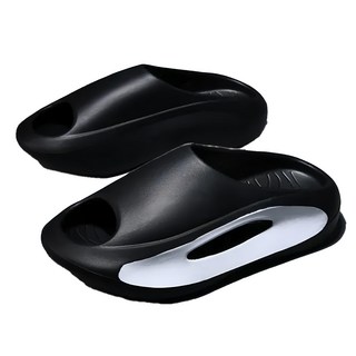 bebehome 舒適厚底時尚外出拖鞋 EVA材質 42~43, 42~43cm, 黑白色