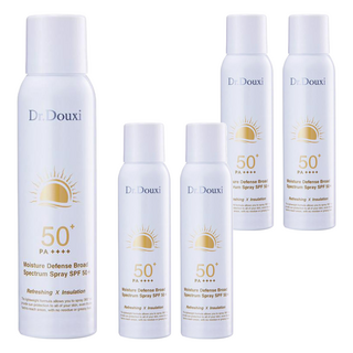 Dr.Douxi 朵璽 安心曬清涼防曬噴霧 SPF50+ PA++++ 140ml 高效防曬 清爽保濕, 5瓶
