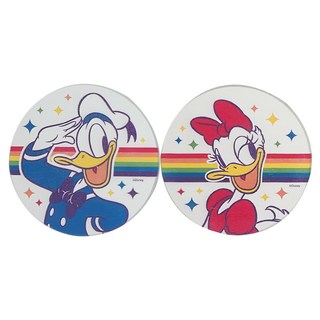 收納王妃 圓形珪藻土杯墊 2件組, 彩虹唐老鴨與黛西, 1組