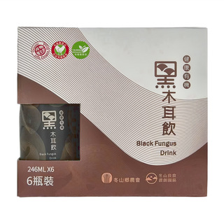 冬山鄉農會 有機黑木耳飲 246ml x 6瓶裝 純素配方 玻璃瓶包裝, 1.476L, 1盒
