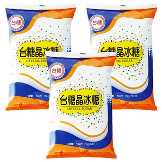 台糖 晶冰糖 甘蔗砂糖製成 風味獨特 飲料沖泡適用, 1kg, 3包