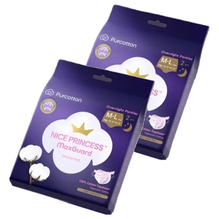 Purcotton 全棉時代 奈絲公主 100%純棉褲型衛生棉 PMK24700003, M~L(31.5 ~ 41.3cm), 2個裝, 2組