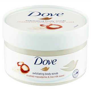 Dove 多芬 身體磨砂膏，澳洲堅果+米奶，溫和去角質, 225g, 1罐