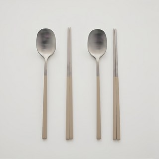LaBONI 實心湯匙套組, 湯匙 + 筷子, 1組, 米色