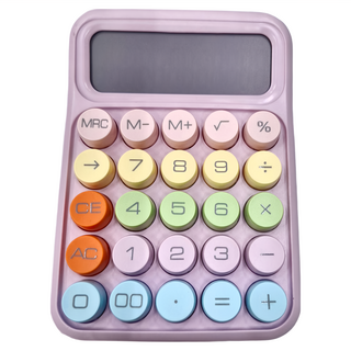 妃妃嚴選 糖果計算機, 12位數字螢幕顯示, 多巴胺色系, 多色可選, 丁香紫, 1個