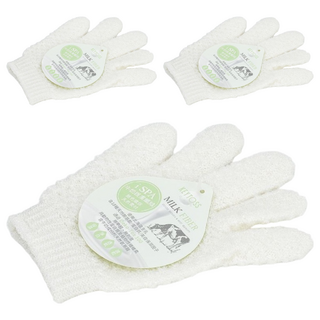 KEYTOSS 詰朵斯 RE6702 沐浴手套 北海道生乳, 白色, 1個裝, 3個