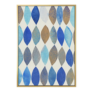 Boluo 菠蘿選畫所 幾何 浪板掛畫 藝術裝飾畫, 40 x 30cm, 金色