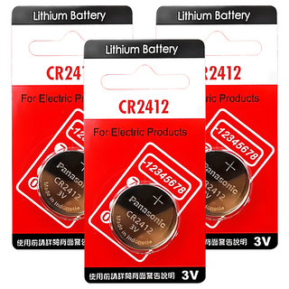 Panasonic CR2412 鈕扣電池, 1顆, 3個