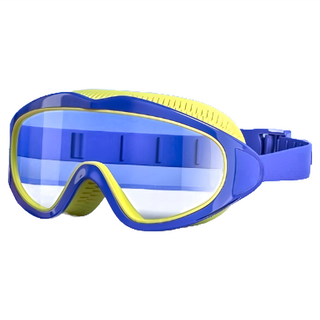 防水防霧蛙鏡/兒童大鏡框游泳鏡/護目鏡/大鏡面潛水鏡, 16 x 6.5cm, 潮汐藍, 1個