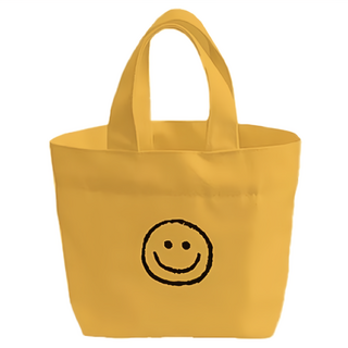 微笑手提帆布包，活力黃，28cm x 20.5cm x 12.5cm，帆布, 28 x 20.5cm 提把12.5cm, 黃色, 4個