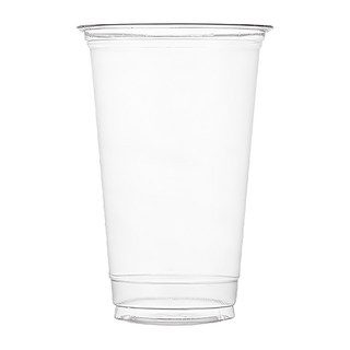 Tamsaa 透明PET冷飲杯 附平杯蓋 13.5 x 9.2cm, 100個, 470ml, 1個