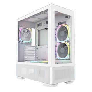 MONTECH 君主 SKY TWO 白色電腦機殼 預裝4顆 ARGB PWM風扇 支援ATX/Micro-ATX/Mini-ITX, 1個