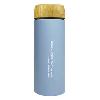 IKUK 艾可 陶瓷保溫瓷芯杯，耐酸鹼，易於清洗，鍍銅設計，保溫保冰效果持續6小時，500ml, 藍月藍, 1個