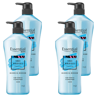 Essential 逸萱秀 瞬效鎖水系列 清爽防油光洗髮精 0矽靈添加 適合髮根泛油、髮尾乾燥髮, 700ml, 4瓶