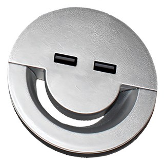 iS 愛思 桌洞式兩孔USB充電集線器 DGH-03, 1個, 銀色