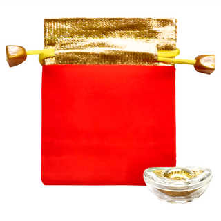 財神小舖 招財錢母 招福金元寶 紅色招財袋, S588-3, 1個