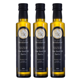 totally kiwi 紐西蘭冷壓初榨亞麻仁油 蒜香, 250ml, 3瓶