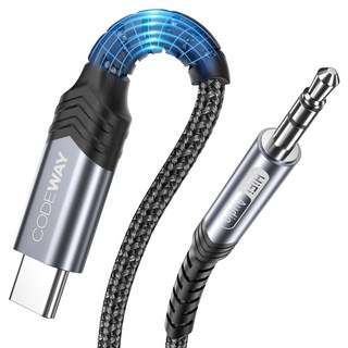 CODEWAY Type-C to AUX 高保真音質 音源線 1m, 黑色, 單一商品, 1條
