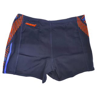 Speedo 男運動四角泳褲 Tech Panel, 32, 深藍 + 火山橘 + 藍