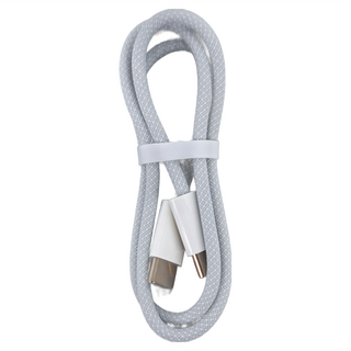 POLYWELL 寶利威爾 Type-C-C 編織快充線 PW15-W45-M922, 0.5m, 灰白色, 1條