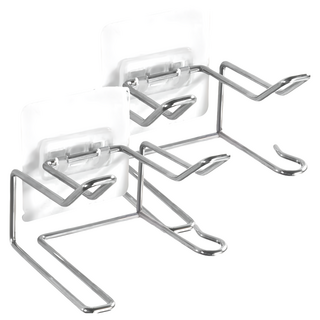 FANCY LIFE 不鏽鋼吹風機架, 原色, 2個 - 免釘免鑽, 浴室收納