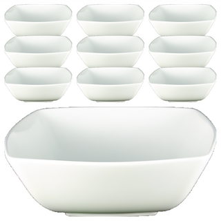 TATUNG 大同磁器 方形深缽 13.8 x 5.9cm 單色, 白色, 10個