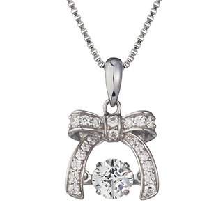 Crossfor 正版日本原裝 純銀懸浮閃動項鍊 優雅女性