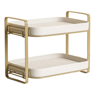 拍平方 輕奢瀝水杯架 香檳金 瀝乾置放器皿, 2層, 1個