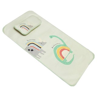 Bebehome 居家生活 兒童冰絲涼蓆/涼感墊 附枕頭 + 提袋, 冰絲竹纖, 彩虹恐龍