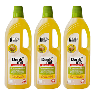 dm Denk mit 表面清潔金黃液體皂 適用於各種居家清潔 如浴室、廚房等, 1L, 3瓶
