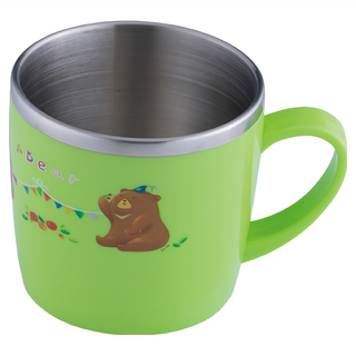 OSAMA 王樣 304 兒童杯, 水果熊圖案, 顏色隨機, 1個, 240ml