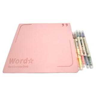 單字記憶本 + 螢光筆 5支, 粉色, 1組