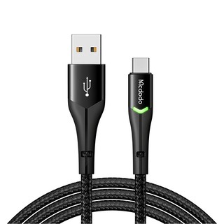 Mcdodo 麥多多 MDD偉麗雙LED線, Type-C 黑色 1.5M, 1條