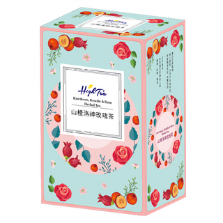 High Tea 伂橙 漢方系列 山楂洛神玫瑰茶 無咖啡因 玫瑰花茶, 5g, 8包, 1盒