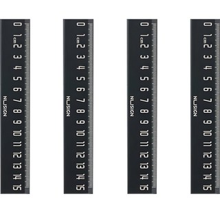 NUSIGN ABS 15公分刻度尺, 黑色, 4個