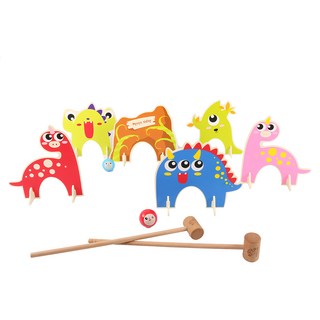 KCFriends 怪獸槌球組, 22件組合式配件, 木質圓滑不刺手, 安全無毒, 1組