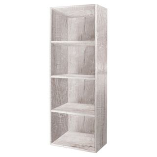 USEFUL DESIGN 悠室屋 木紋空櫃 灰橡色 學生書櫃 辦公室收納置物櫃, 4層, 42 x 30 x 118cm