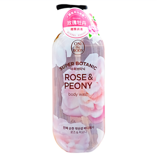 ON THE BODY 超植萃 沐浴露 玫瑰牡丹，含椰子油，溫和洗淨, 900g, 1瓶