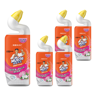 Mr Muscle 威猛先生 深層淨力潔廁凝膠 璀璨花舞 強效除臭 清新留香 超密著, 750ml, 5瓶