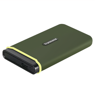Transcend 創見 ESD380C 2TB USB3.2 Type C 雙介面外接SSD固態硬碟，傳輸速度高達2000MB/s，便攜設計，抗震, 橄欖綠